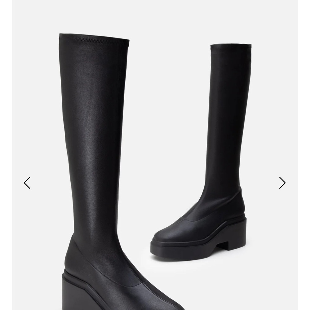 Robert Clergerie Nova Suede Stretch Black Platform Boots - Picture 2 of 12